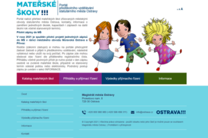 Od 12.4. bude pilotně otevřen portál pro zápisy v 13 mateřských školách městského obvodu Moravská Ostrava a Přívoz