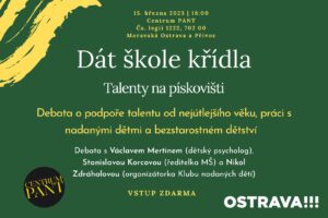 Zveme vás na debatu o podpoře talentu nejmenších dětí