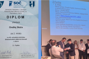 Od školního projektu až mezi nejlepší mladé vědce. Ondřej Skála získal 2. místo v celostátním kole SOČ
